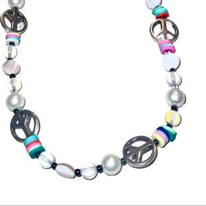Peace & Pearls Beaded Necklace